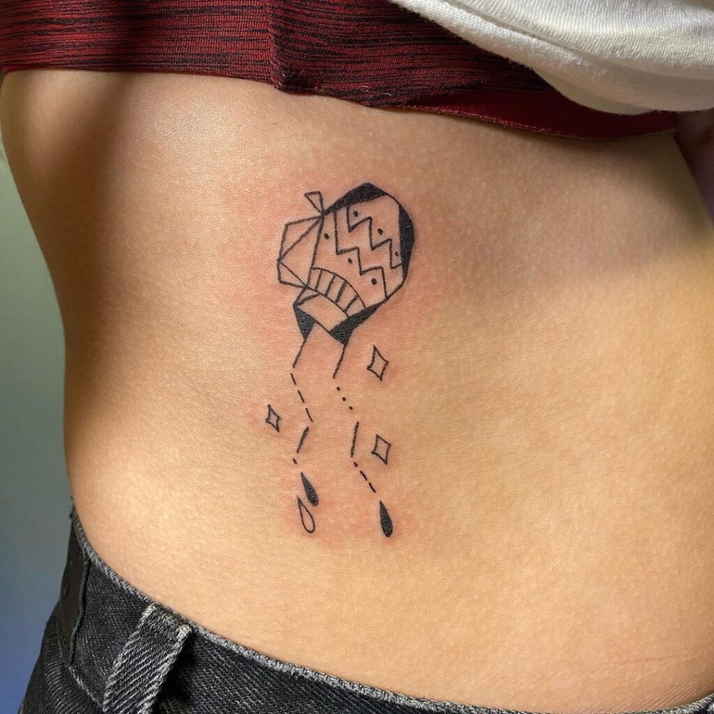 tatuagem de aquário na barriga