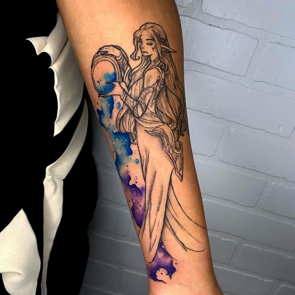 tatuagem de aquario aquarela