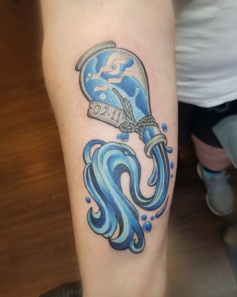 tatuagem de aquario colorida