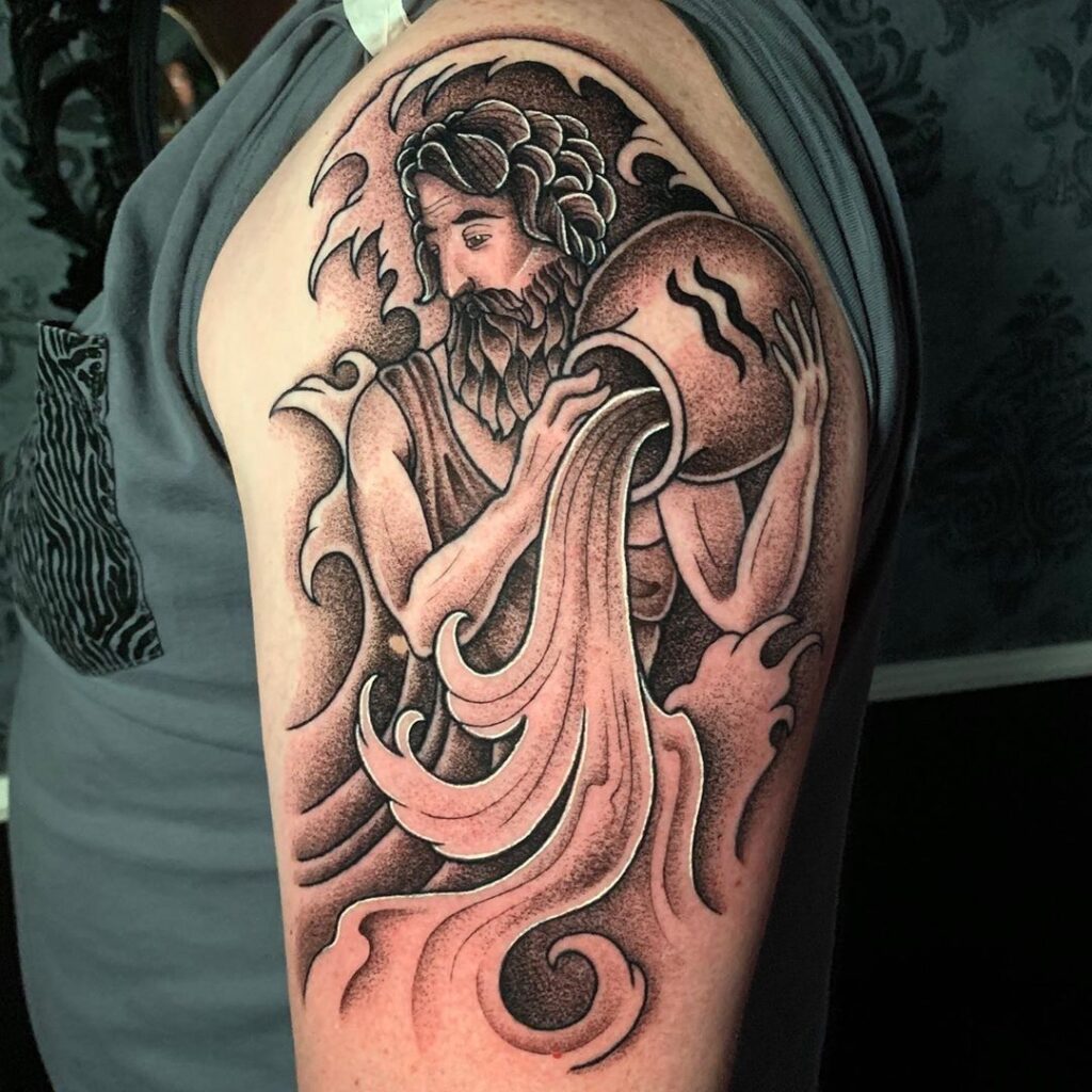 tatuagem aquario no braço