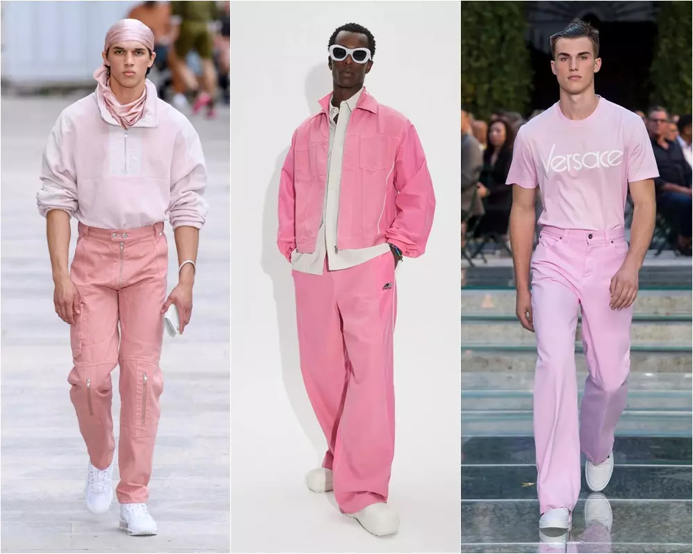 homens usando rosa